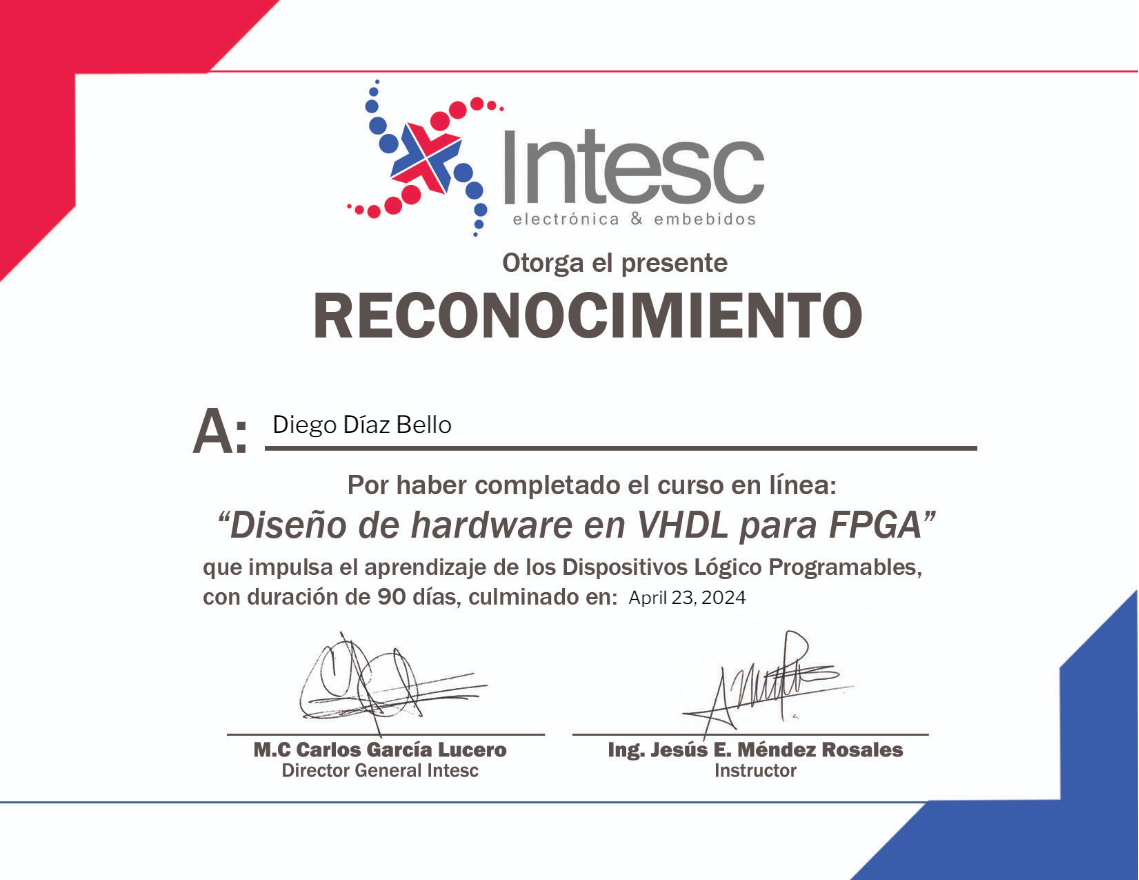 Diseño de hardware en VHDL para FPGA